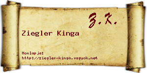 Ziegler Kinga névjegykártya